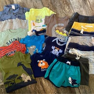 0-3  Months Baby Boy  Spring/Summer Clothes LOT Shirts, One piece, and shorts